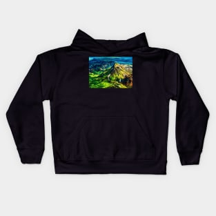 Mountains Oil painting Kids Hoodie